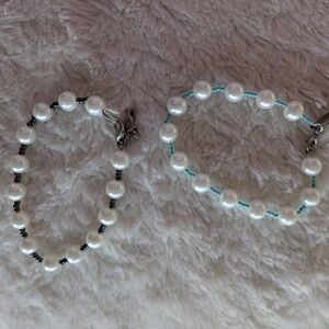 Elegant Pearl Beaded Bracelets Bundle Of 2